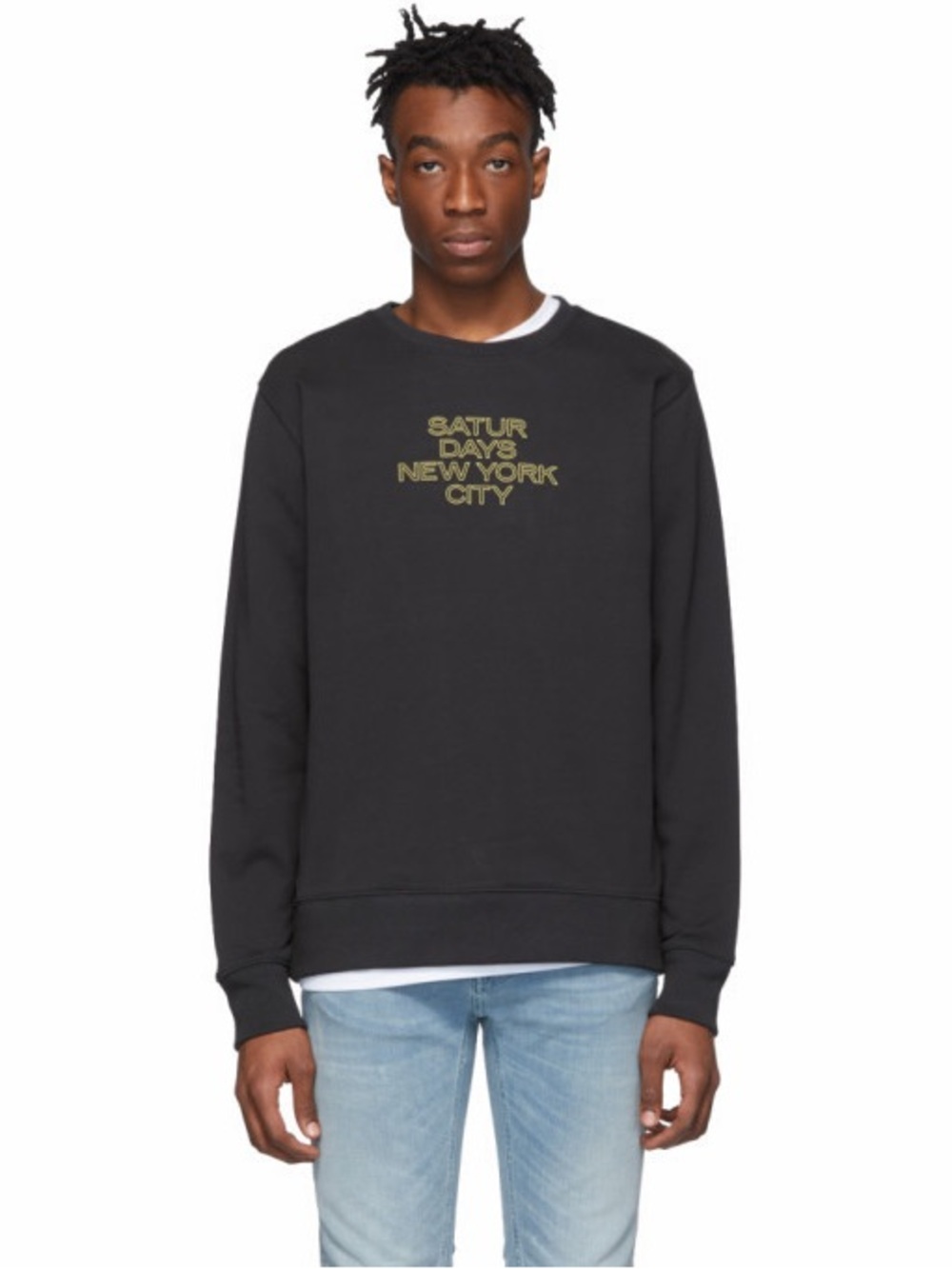 Saturdays New York City NYC Black Outline Logo Sweatshirt